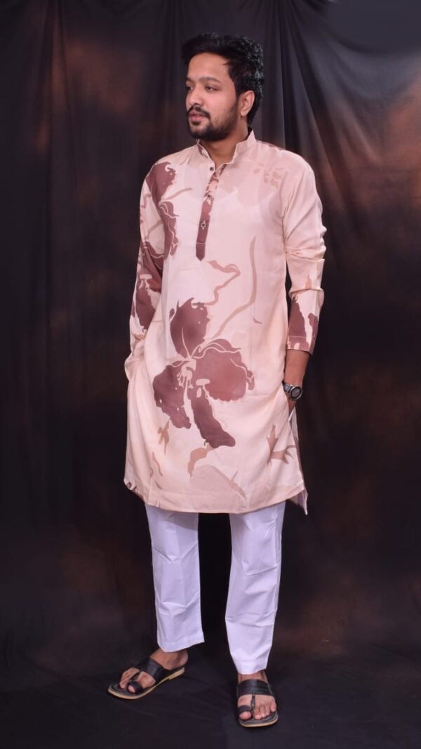 Pure heavy Rayon  Digital Printed kurta + Pure Cotton Pant - Pajama - Image 4