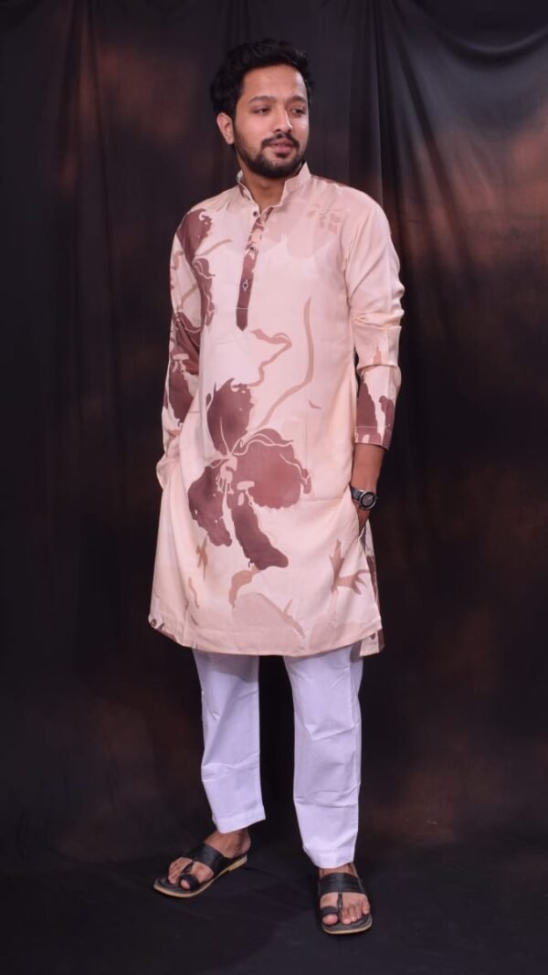 Pure heavy Rayon  Digital Printed kurta + Pure Cotton Pant - Pajama - Image 3