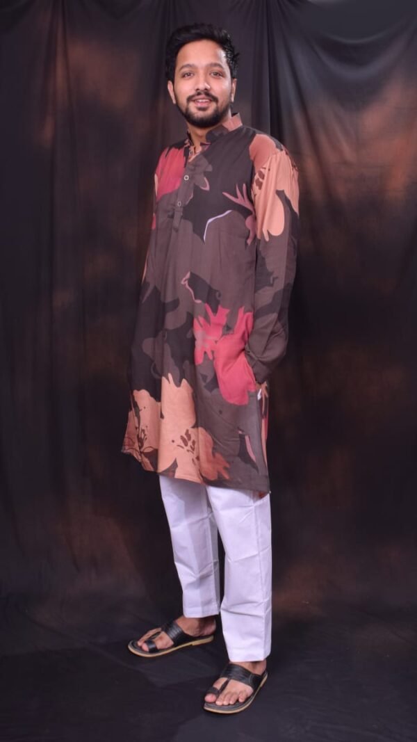 Pure Heavy Rayon  Digital Printed kurta + Pure Cotton Pant - pajama - Image 6