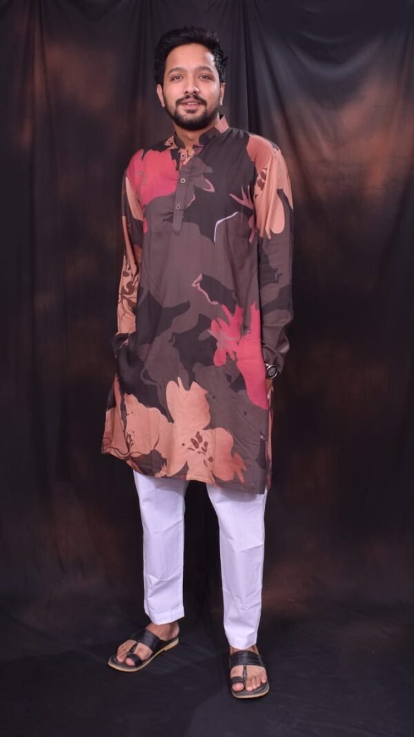 Pure Heavy Rayon  Digital Printed kurta + Pure Cotton Pant - pajama - Image 4